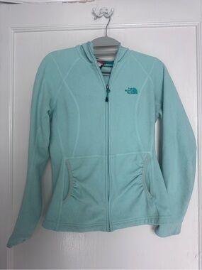 The North Face Women’s Mint Blue Full-Zip Fleece Hoodie